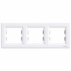 Asfora - vodoraven okvir s 3 odprtinami - bela