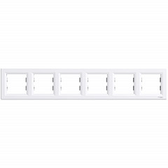 Asfora - vodoraven okvir s 6 odprtinami - bela