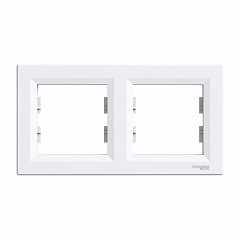 Asfora - vodoraven okvir z 2 odprtinama - bela