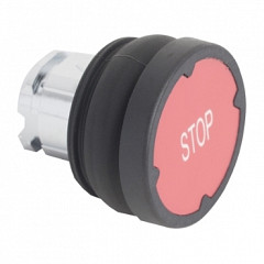 glava potisnega gumba za težke razmere delovanja – rdeča – z oznako