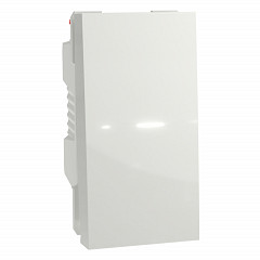 Unica - tipkalo 10 A brezvijačno - 1 modul bela