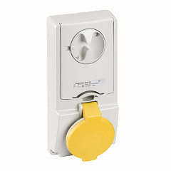 Unika vtičnica z zaklepanjem - 16 A - 2P + E - 100 do 130 V AC - IP44 - plošča