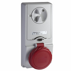 Unika vtičnica z zaklepanjem - 16 A - 2P + E - 380 do 415 V AC - IP65 - plošča