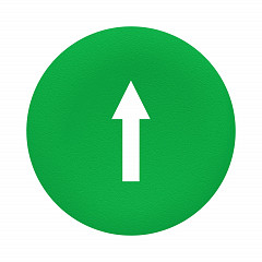 Zelen pokrov z oznako puščice za pravokotno tipko z več glavami O 22