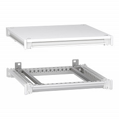 Zgornji in spodnji okvir, PrismaSeT 6300, za električno omaro W500 D500mm, streha vključena, RAL9003