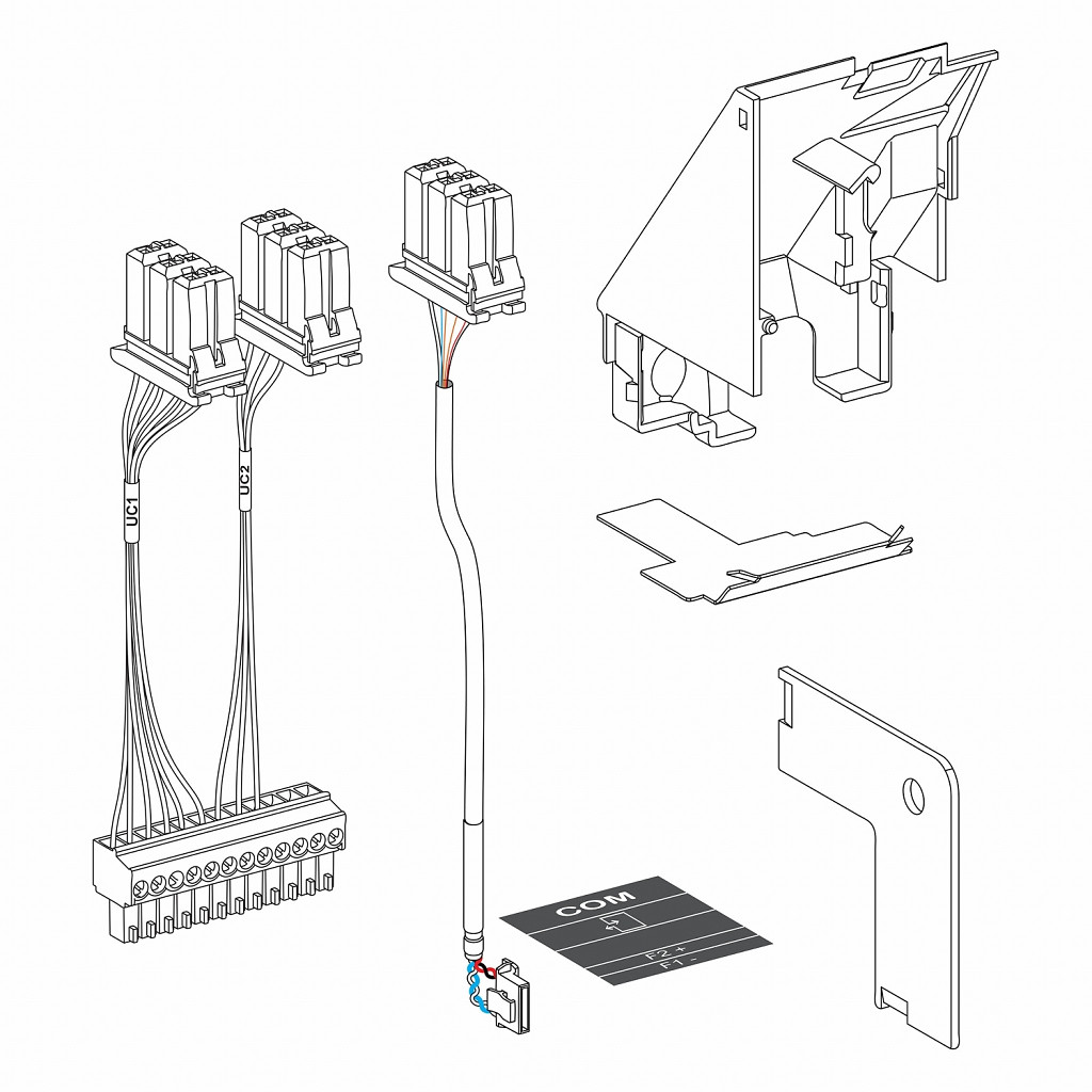 AD:Control unit Micrologic X wiring kit W/O AAF - for MTZ2/MTZ3 ULP- spare p