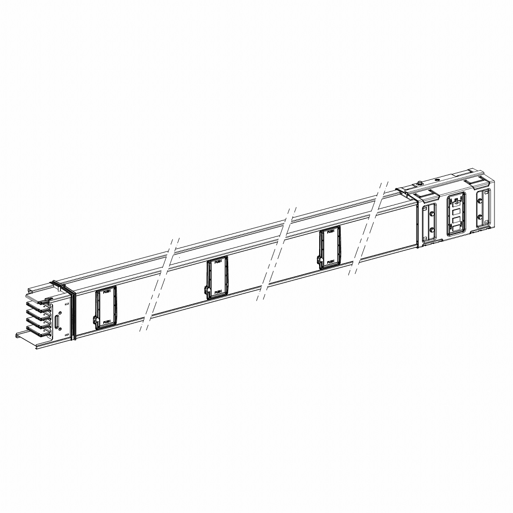 Canalis KSA - ravni distrib. el. - 630 A - 6 priključkov - 3L + N + PE - 3 m