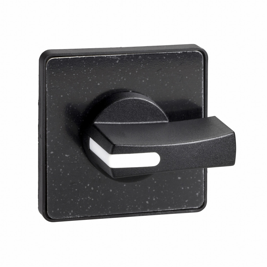 Krmilna glava 45 x 45 mm - črne barve - črna ročica - prazno za graviranje