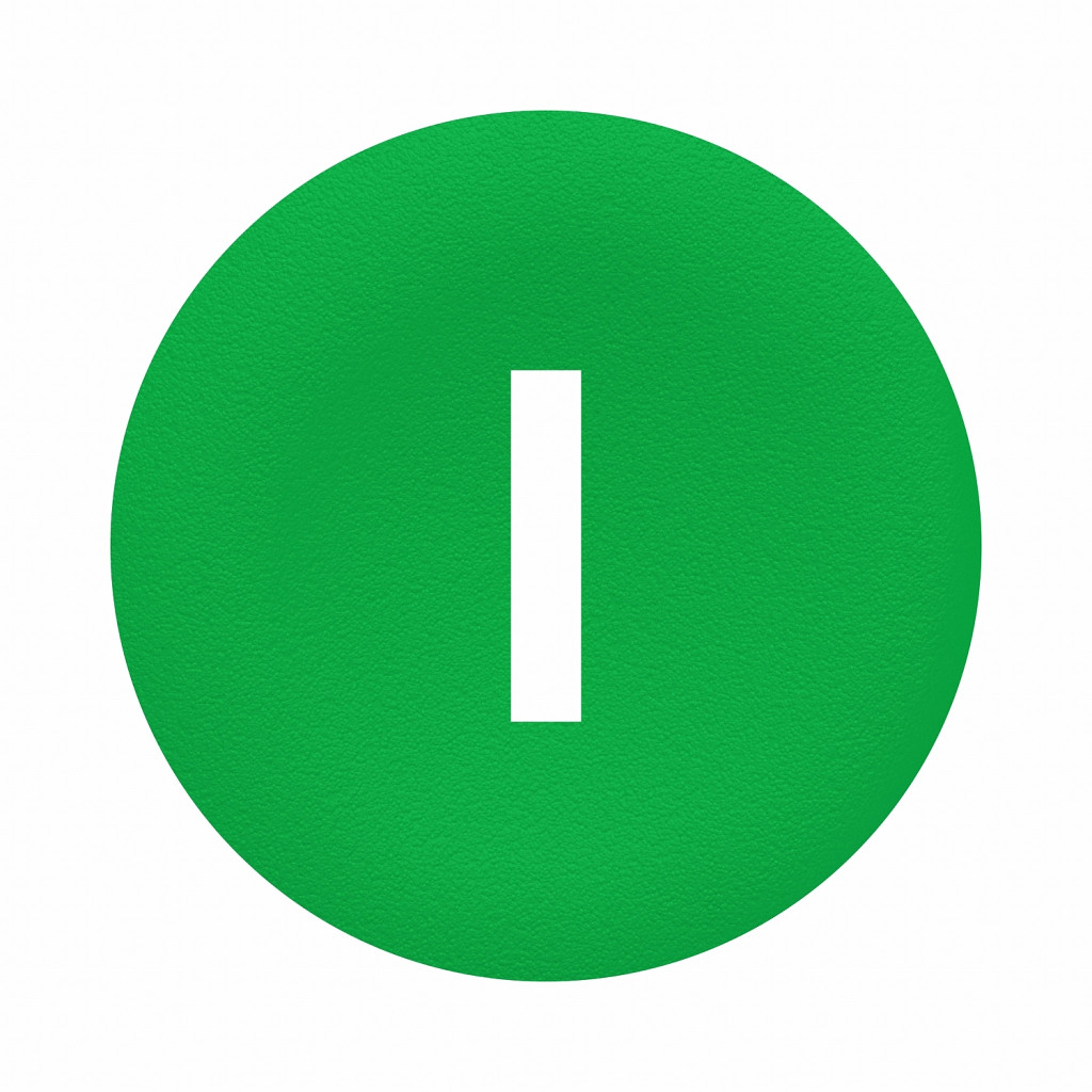 Nalepka za tipke z ravno montažo, zelena, I