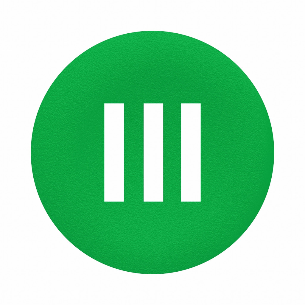 Nalepka za tipke z ravno montažo, zelena, III