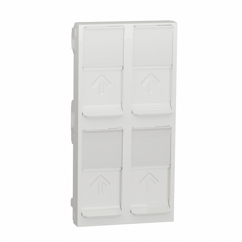 Unica, centralna plošča za RJ45, 4 moduli, bela