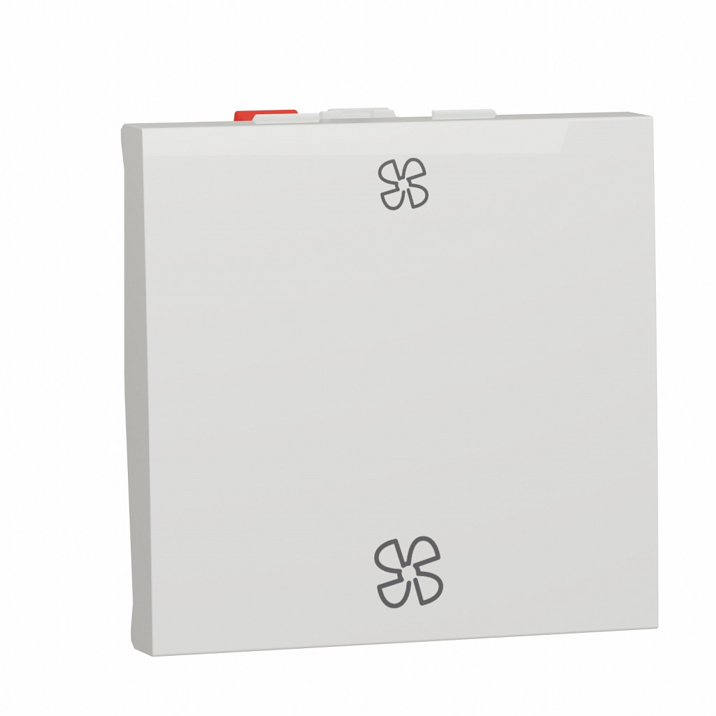 Unica - izmenično stikalo za krmiljenje vent. 10 A brezv. - 2m - bela protibakt.