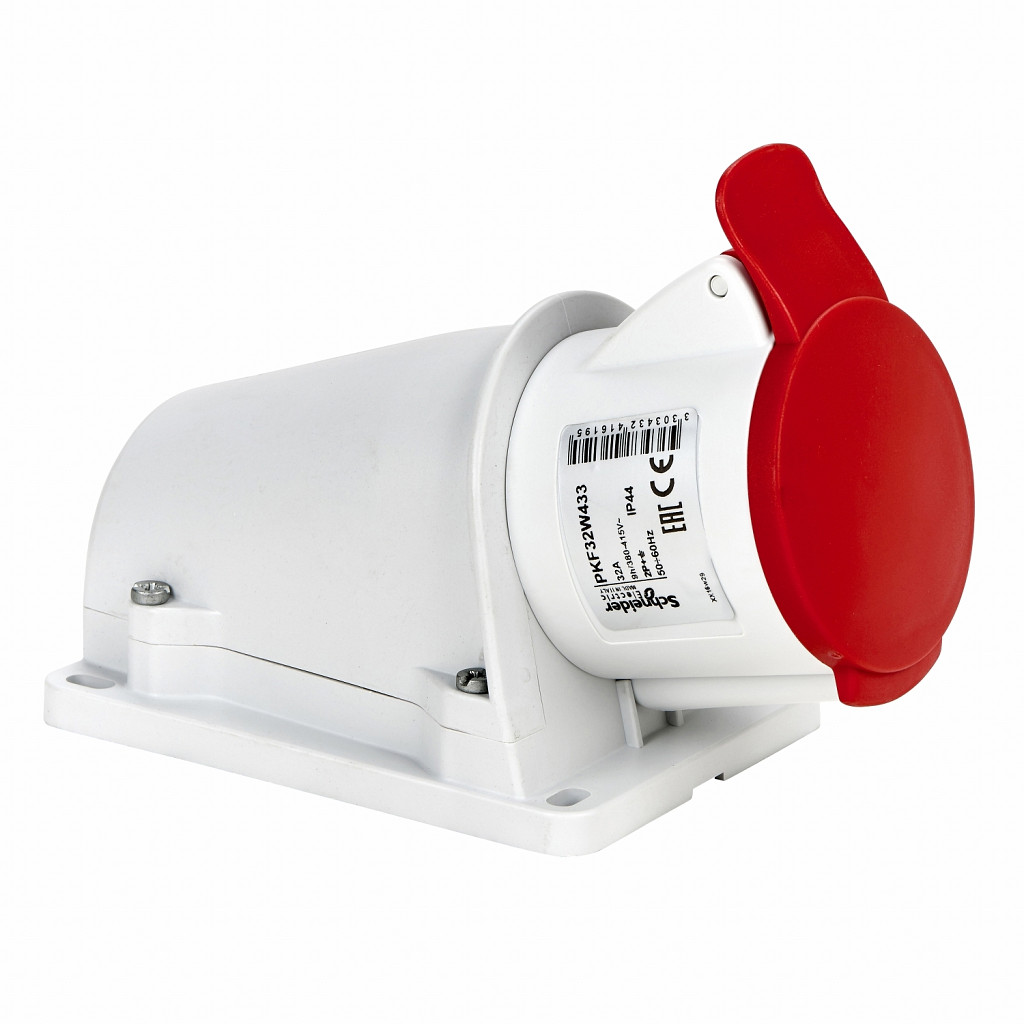 Vtičnica PratiKa - vijak - kotna - 32 A - 2P + E - 380 do 415 V AC - stena