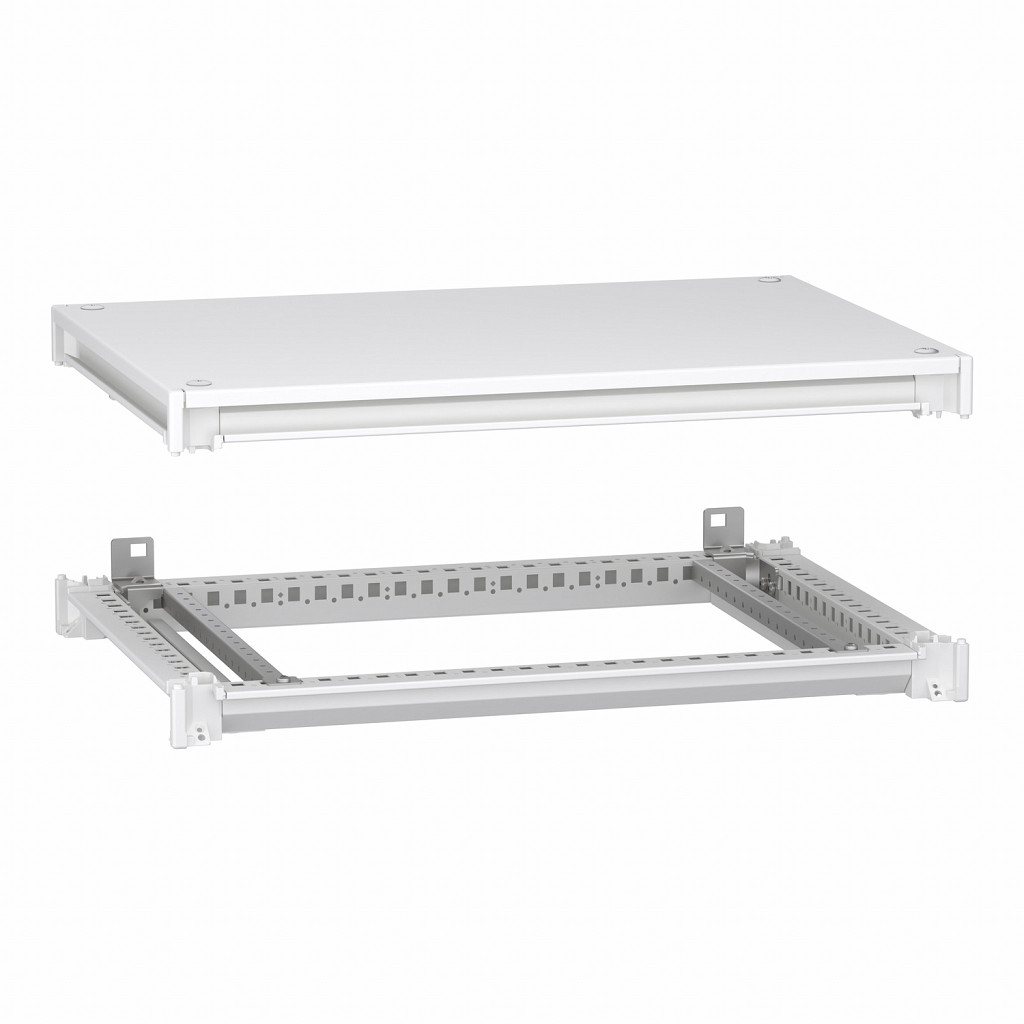 Zgornji in spodnji okvir, PrismaSeT HD, za električno omaro W700 D500mm, streha vključena, RAL9003