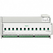 KNX preklopni aktuator REG-K/12x230/16 z ročnim načinom in zaznav. toka, svetlo siv