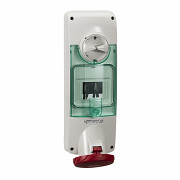 Vtičnica z zaklep. Unika - 63 A - 3P + E - 380 do 415 V AC - IP65 - plošča